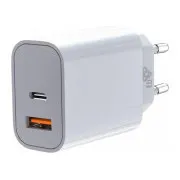Incarcator TB USB-C + USB-A 2x3A alb