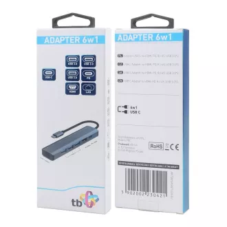 TB Touch USB C 6in1 - HDMI, USBx3, PD, RJ-45