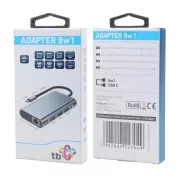 TB Touch USB C 8 în 1 - HDMI 2x, USB, VGA, RJ45, PD
