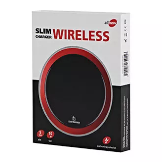 Încărcător fără fir complet nou ultra subțire pentru telefon roșu 5/9V 10W protecție la supraîncălzire Qi Încărcător fără fir complet nou ultra subțire pentru telefon roșu 5/9V 10W protecție la supraîncălzire Qi