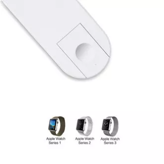 Incarcator wireless 2in1, pentru telefon si Apple Watch, alb, 5V, 10W, Qi