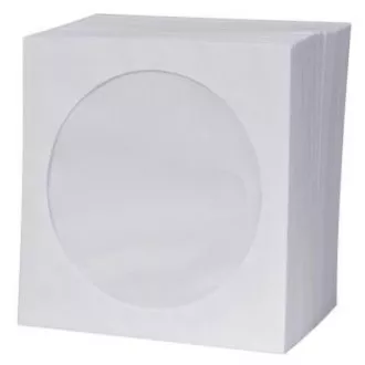 Coperta pentru 1 CD, hartie, alb, cu fereastra, Logo, pachet 100 Coperta pentru 1 CD, hartie, alb, cu fereastra, Logo, pachet 100