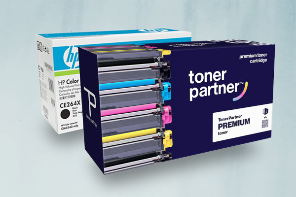Toner original HP lângă tonerul compatibil TonerPartner