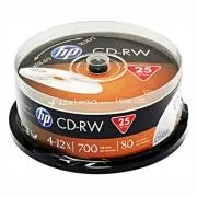 HP CD-RW, CWE00019-3, 69313, pachet de 25, 700 MB, 4-12x, 80 min., 12 cm, fără opțiune de imprimare, cutie pentru tort, pentru arhivarea datelor