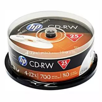 HP CD-RW, CWE00019-3, 69313, pachet de 25, 700 MB, 4-12x, 80 min., 12 cm, fără opțiune de imprimare, cutie pentru tort, pentru arhivarea datelor HP CD-RW, CWE00019-3, 69313, pachet de 25, 700 MB, 4-12x, 80 min., 12 cm, fără opțiune de imprimare, cutie pentru tort, pentru arhivarea datelor