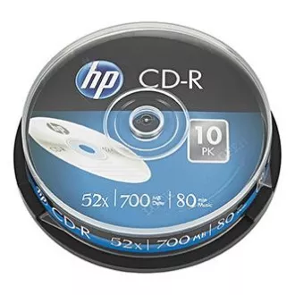 HP CD-R, CRE00019-3, 69308, pachet de 10, 700MB, 52x, 80min., 12cm, neprintabil, cutie de tort, pentru arhivarea datelor