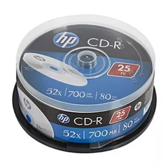 HP CD-R, CRE00015-3, 69311, pachet de 25, 700MB, 52x, 80min., 12cm, neprintabil, cutie de tort, pentru arhivarea datelor