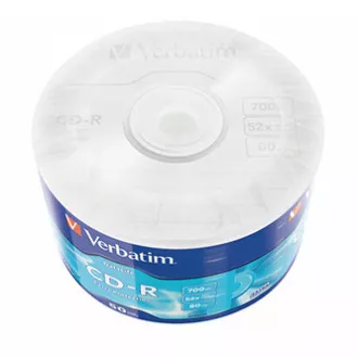 Verbatim CD-R, 43787, Extra Protection, pachet de 50, 700MB, 52x, 80min., 12cm, fără opțiune de imprimare, wrap, pentru arhivarea datelor