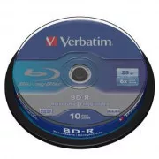 Verbatim BD-R, Single Layer 25GB, cutie pentru tort, 43742, 6x, pachet de 10, pentru arhivarea datelor
