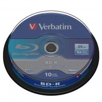 Verbatim BD-R, Single Layer 25GB, cutie pentru tort, 43742, 6x, pachet de 10, pentru arhivarea datelor