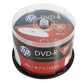 HP DVD-R, imprimabil, DME00025WIP-3, 4,7 GB, 16x, ax, pachet de 50, 12 cm, pentru arhivarea datelor