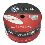 HP DVD-R, DME00070-3, 69303, 4,7 GB, 16x, vrac, pachet de 50, fără opțiune de imprimare, 12 cm, pentru arhivarea datelor