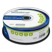 Mediarange DVD-R, MR403, 4,7 GB, 16x, cutie pentru tort, pachet de 25, fără opțiune de imprimare, 12 cm, Standard, pentru arhivarea datelor