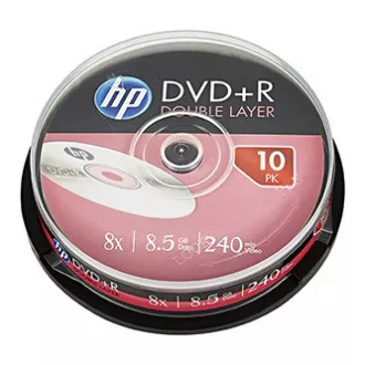 HP DVD+R DL, Double Layer, DRE00060-3, 69309, 8,5 GB, 8x, cutie de tort, pachet de 10, fără opțiune de imprimare, 12 cm, pentru arhivarea datelor