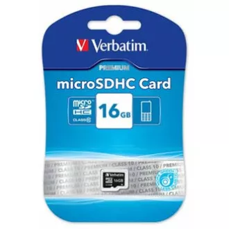 Card de memorie Verbatim Micro Secure Digital Card Premium, 16 GB, micro SDHC, 44010, UHS-I U1 (Clasa 10)