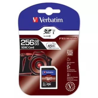Card de memorie Verbatim Secure Digital Card Premium U1, 256 GB, SDXC, 44026, UHS-I U1 (Clasa 10)