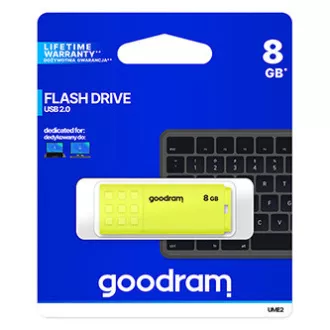 Unitate flash USB Goodram, USB 2.0, 8GB, UME2, galben, UME2-0080Y0R11, USB A, cu capac