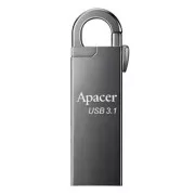 Unitate flash USB Apacer, USB 3.0, 16GB, AH15A, argintiu, AP16GAH15AA-1, USB A, cu carabină, PRE-VÂNZARE