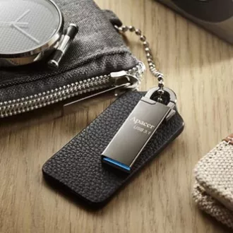 Unitate flash USB Apacer, USB 3.0, 16GB, AH15A, argintiu, AP16GAH15AA-1, USB A, cu carabină, PRE-VÂNZARE