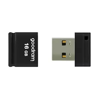Unitate flash USB Goodram, USB 2.0, 16 GB, UPI2, negru, UPI2-0160K0R11, USB A, cu capac