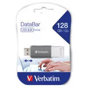Unitate flash USB Verbatim, USB 2.0, 128 GB, DataBar, gri, 49456, pentru arhivarea datelor