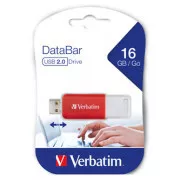 Unitate flash USB Verbatim, USB 2.0, 16 GB, DataBar, roșu, 49453, pentru arhivarea datelor
