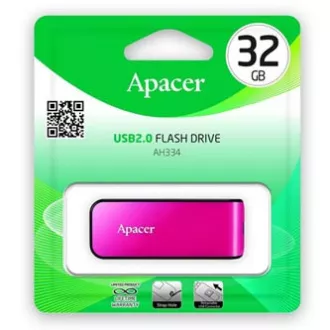 Unitate flash USB Apacer, USB 2.0, 32GB, AH334, roz, AP32GAH334P-1, USB A, cu conector retractabil, PRE-VÂNZARE