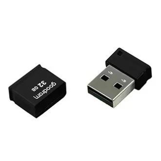 Unitate flash USB Goodram, USB 2.0, 32 GB, UPI2, negru, UPI2-0320K0R11, USB A, cu capac