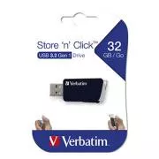 Unitate flash USB Verbatim, USB 3.0, 32 GB, Store N Click, negru, 49307, USB A, cu conector retractabil