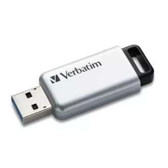 Unitate flash USB Verbatim, USB 3.0, 64 GB, Secure Pro, argintiu, 98666, USB A, criptare AES pe 256 de biți, cu conector retractabil