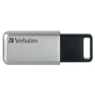 Unitate flash USB Verbatim, USB 3.0, 64 GB, Secure Pro, argintiu, 98666, USB A, criptare AES pe 256 de biți, cu conector retractabil