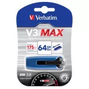 Unitate flash USB Verbatim, USB 3.0, 64 GB, V3 MAX, Store N Go, albastru, 49807, USB A, cu conector retractabil