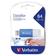 Unitate flash USB Verbatim, USB 2.0, 64 GB, DataBar, albastru, 49455, pentru arhivarea datelor