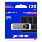 Unitate flash USB Goodram, USB 3.0, 128 GB, UTS3, negru, UTS3-1280K0R11, USB A, cu capac rotativ