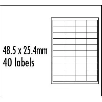 Etichete cu logo 48,5 mm x 25,4 mm, A4, mate, roșii, 40 de etichete, ambalate în 10 bucăți, pentru imprimante cu jet de cerneală și laser