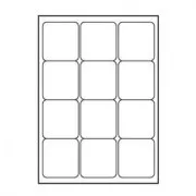 Etichete cu logo 66mm x 70mm, A4, mate, albe, 12 etichete, 140g/m2, pachet de 25, pentru imprimante cu jet de cerneală și laser