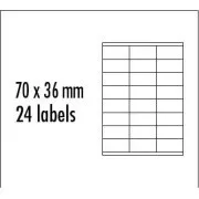 Etichete cu logo 70 mm x 36 mm, A4, mate, roșii, 24 de etichete, pachet de 10, pentru imprimante cu jet de cerneală și laser