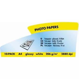 Logo 15015, hârtie foto, lucioasă, albă, A4, 210 g/m2, 2880 dpi, 10 buc, jet de cerneală