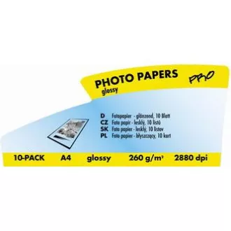Logo 16066, hârtie foto, lucioasă, albă, A4, 260 g/m2, 2880 dpi, 10 buc, jet de cerneală
