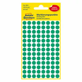Etichete Avery Zweckform 8mm, verde, 104 etichete, marcare, pachet de 4, 3012, pentru descriere manuală