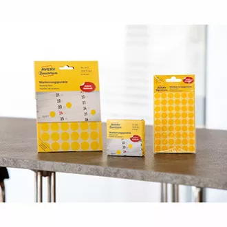 Etichete Avery Zweckform 8mm, galbene, 104 etichete, marcare, pachet de 4, 3013, pentru descriere manuală