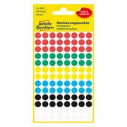 Etichete Avery Zweckform 8mm, colorate, 104 etichete, marcare, detașabile, pachet de 4, 3090, pentru descriere manuală