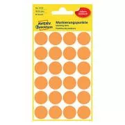 Etichete Avery Zweckform 18 mm, portocaliu neon, 24 etichete, marcare, pachet de 4, 3173, pentru descriere manuală
