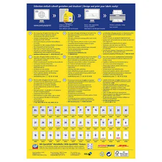 Etichete Avery Zweckform 38 x 21,2 mm, A4, albe, 65 etichete, ambalaj 100 buc., 3666, pentru imprimante laser și cu jet de cerneală, copiatoare