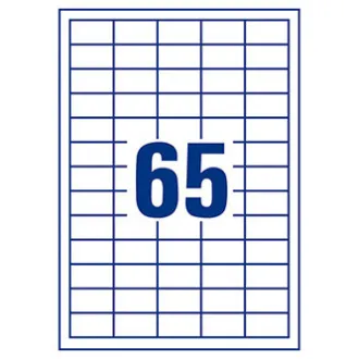 Etichete Avery Zweckform 38 x 21,2 mm, A4, albe, 65 etichete, ambalaj 100 buc., 3666, pentru imprimante laser și cu jet de cerneală, copiatoare
