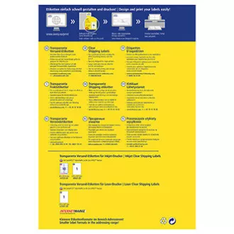 Etichete Avery Zweckform 210mm x 297mm, A4, transparente, transparente, 1 etichetă, pentru pachete, ambalat 25 buc, J8567-25, pentru cerneală Etichete Avery Zweckform 210mm x 297mm, A4, transparente, transparente, 1 etichetă, pentru pachete, ambalat 25 buc, J8567-25, pentru cerneală