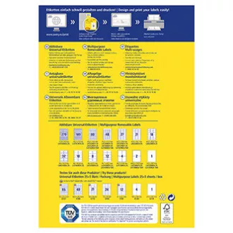 Etichete Avery Zweckform 63,5 mm x 29,6 mm, A4, alb, 27 etichete, detașabile, pachet de 25, L4737REV-25, pentru laser și cerneală