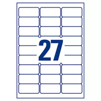 Etichete Avery Zweckform 63,5 mm x 29,6 mm, A4, alb, 27 etichete, detașabile, pachet de 25, L4737REV-25, pentru laser și cerneală