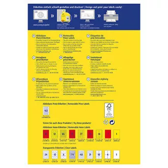 Etichete de preț Avery Zweckform 26 mm x 16 mm, A4, alb, 102 etichete, detașabile, pachet de 25, L3410REV-25, pentru laser și jet de cerneală
