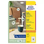 Etichete Avery Zweckform 60mm, A4, alb, 12 etichete, pachet de 10, L3416-10, pentru imprimante laser și inkjet, copiatoare